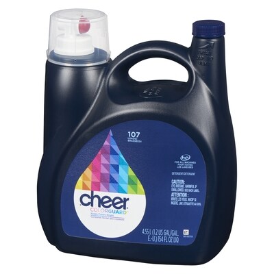 Détergent à lessive liquide Cheer, compatible avec les laveuses HE, 107 brassées
