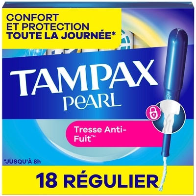 Tampax Tampons Pearl avec tresse anti-fuites LeakGuard, régulier, 18 tampons 18 ea, 0,38 $/1ch