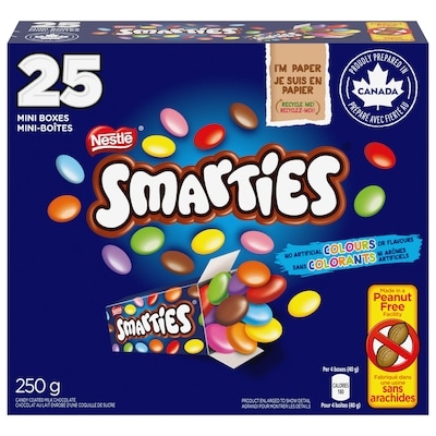 Nestlé Smarties Mini Candies, Peanut-free Candy, Wrapped 250 g, $3.60/100g