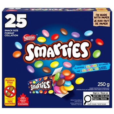 Nestlé Smarties Mini Candies, Peanut-free Candy, Wrapped 250 g, $4.00/100g