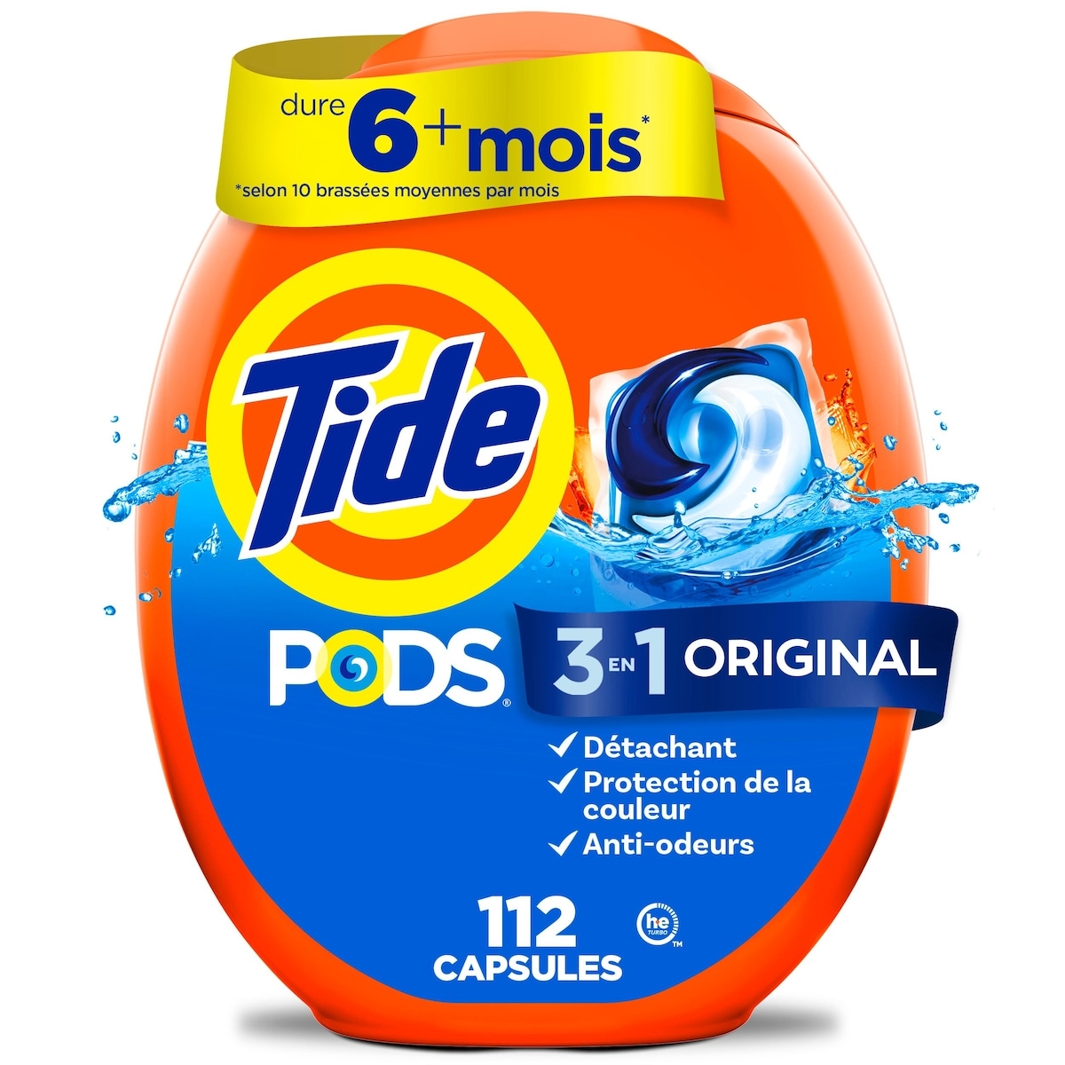 Tide Détergent à lessive Tide Pods, parfum Original, 112 capsules 112 ea, 0,29 $/1ch