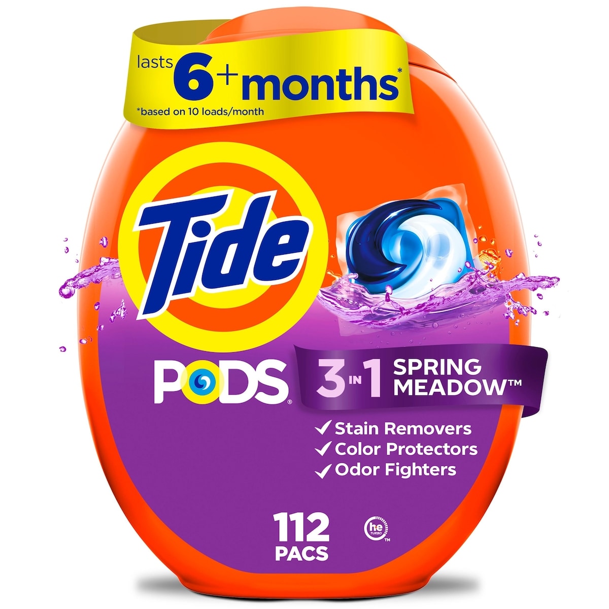 Tide Tide Pods Liquid Laundry Detergent pacs, Spring Meadow Scent, 112 count 112 ea, $0.26/1ea