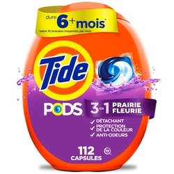 Tide Capsules de détergent à lessive PODS, parfum Prairie fleurie, 112 capsules 112 ea, 0,34 $/1ch