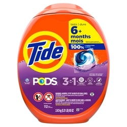 Tide Capsules de détergent à lessive PODS, parfum Prairie fleurie, 112 capsules 112 ea, 0,34 $/1ch