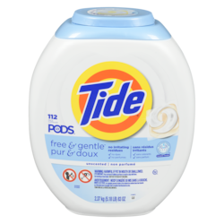 Tide Détergent pods Free & Gentle, 112 pacs 112 ea, 0,29 $/1ch