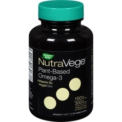 Nutravege Plant-Based Omega-3 + Vitamin D3 Veggiegels