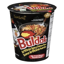 null Nouilles sautées Buldak piquantes au poulet 70 g, 3,27 $/100g