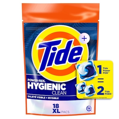 Tide Hygienic Clean Heavy 10x Duty Power Pods Laundry Detergent Pacs, Original, 18 count, For Visible and Invisible Dirt 18 ea, $0.83/1ea
