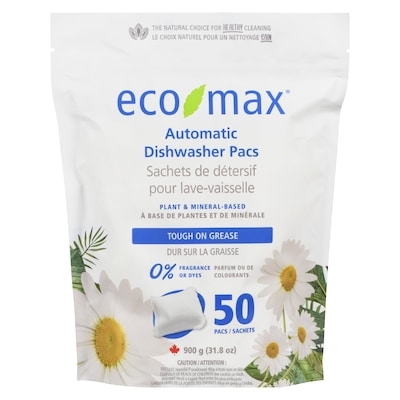 Eco-Max Automatic Dishwasher Pacs 50 ea, $0.37/1ea