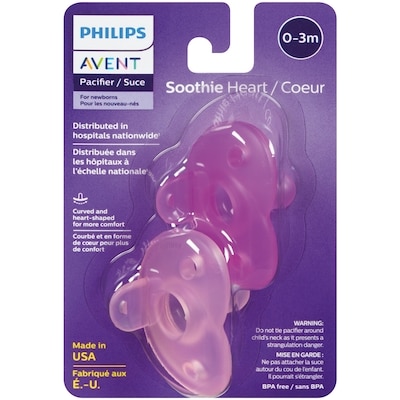 Philips Pacifier Soothie Heart 0-3M 2 ea, $4.75/1ea