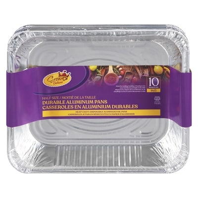 Crown Durable Aluminum Pans Half Size 1 ea, $9.99/1ea