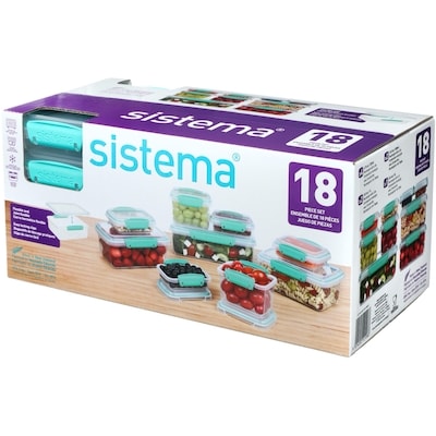 Sistema Contenants de conservation des aliments Klip It, collection Accents, bleu sarcelle, ensemble de 18 pièces 1 ea, 30,00 $/1ch