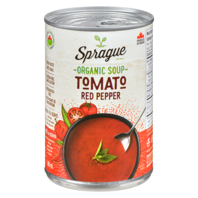 Sprague Tomato Red Pepper Organic Soup 398 ml, $0.95/100ml