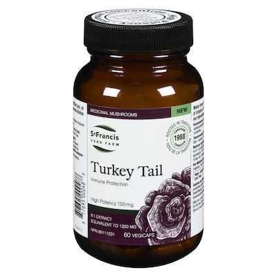 St Francis Herb Farm Turkey Tail High Potency 150 Mg 60 ea, $0.77/1ea
