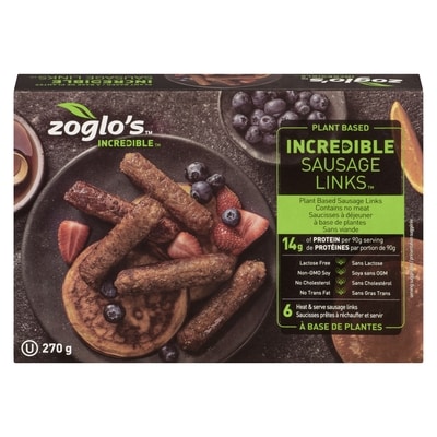 Zoglos Incredible Sausage Links 270 g, $2.14/100g