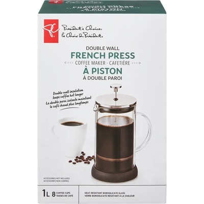 President's Choice Double Wall Coffee Press 1 ea, $20.00/1ea