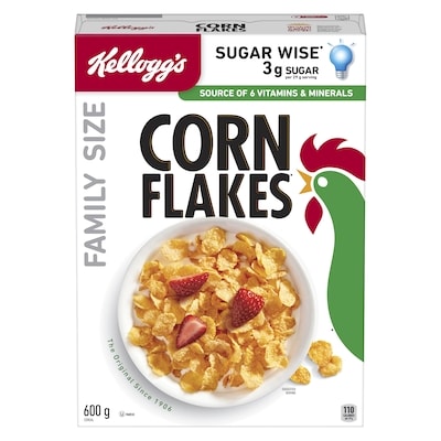 Kelloggs Corn Flakes Family Size 600 g, $1.33/100g