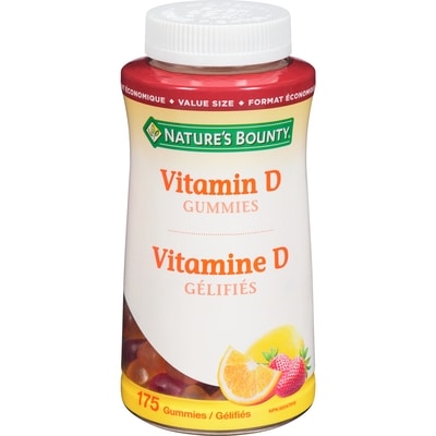 Nature's Bounty Vitamin D Gummies Value Size 175 ea, $0.09/1ea