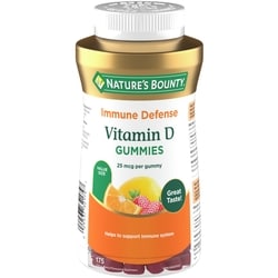 Nature’s Bounty Vitamine D3 En Gélifiés 1 000 Ui, Format Économique, Aide À Soutenir Des Os En Santé, Saveurs De Fraise, D'Orange Et De Citronélifiés 175 ea, 0,08 $/1ch