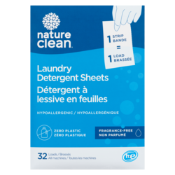Nature Clean Bande de détergent à lessive, sans parfum 32 ea, 0,31 $/1ch