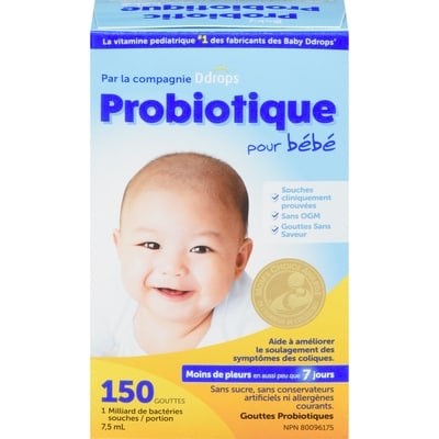 Ddrops Probiotique liquid pour une bonne santé digestive et soulagment des symptômes des coliques 7.5 ml, 279,87 $/100ml
