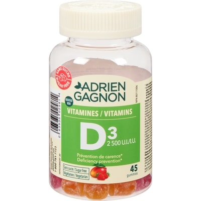 Sante Naturelle D3 Gummies 2,500 I.U. 45 ea, $0.32/1ea