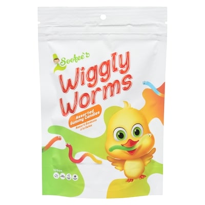 Soofee's Assorted Gummy Candies Wiggly Worms 120 g, $1.66/100g