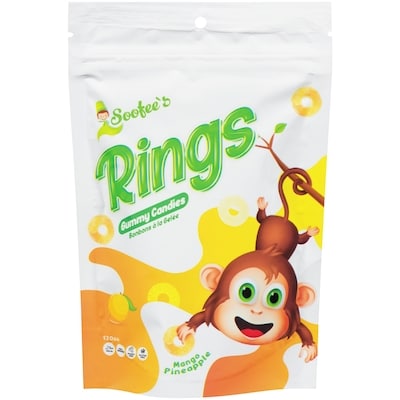 Soofee's Gummy Candies Rings Mango Pineapple 120 g, $1.66/100g