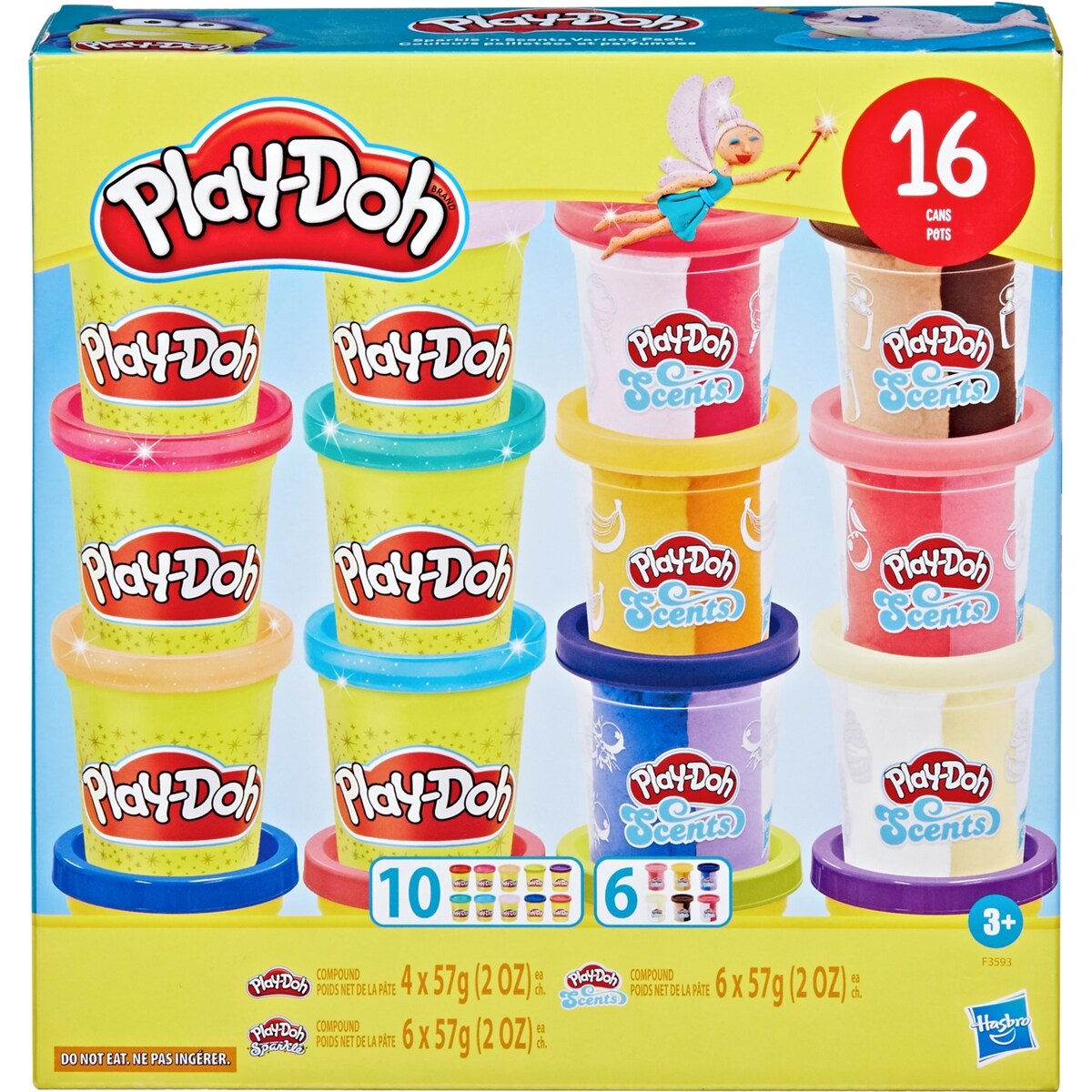 Hasbro Play-Doh, pack de 16 pots de pâte paillette et parfumée 1 ea, 17,00 $/1ch