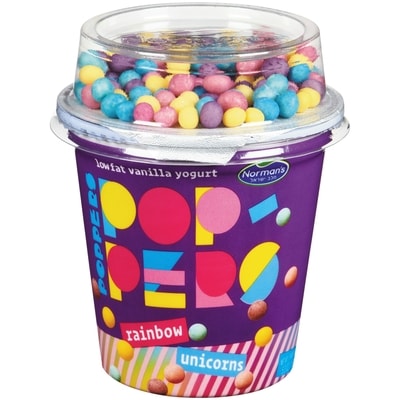 Norman Kosher Poppers Low Fat Vanilla Yogurt Rainbow Unicorns 150 g, $1.67/100g