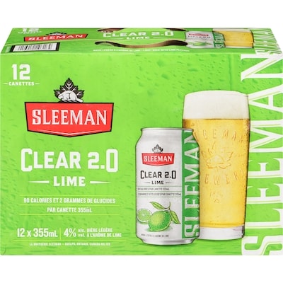 Sleeman Clear 2.0 Light Beer With Lime Flavour Lime (ID required at pick-up) 12x355.0 ml, $0.56/100ml