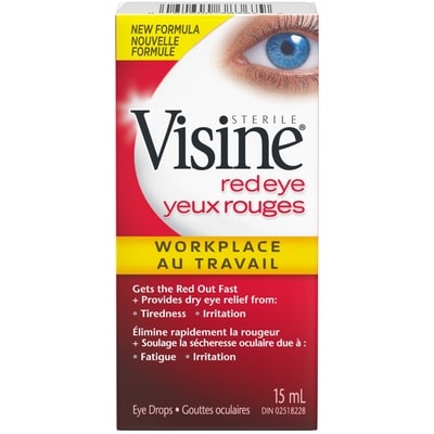Visine Gouttes oculaires  Yeux rouges Au travail  15 ml, 53,27 $/100ml