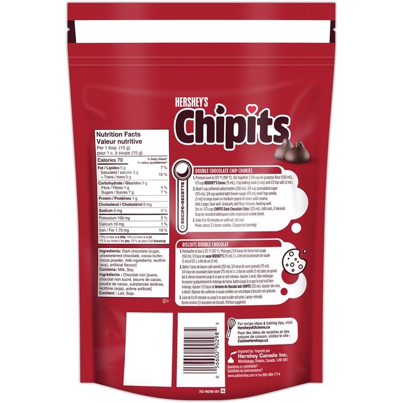 Chipits Dark Chocolate Chips, 775G