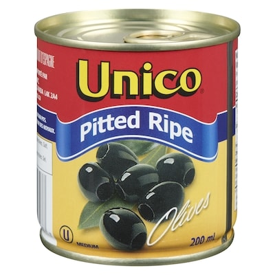 Unico Olives Pitted Ripe Medium 200 ml, $1.10/100ml