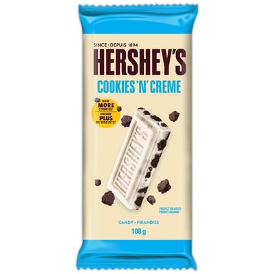 Hershey’s Barre De Friandise Format Familial Cookies 'N' Crème De 108 g, 3,69 $/100g
