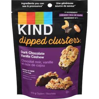 Kind Dipped ClustersMC Chocolat noir, vanille et cajous 113 g, 4,42 $/100g