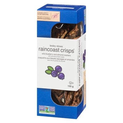 Lesley Stowe Raincoast Crisps Wild Blueberry and Almond