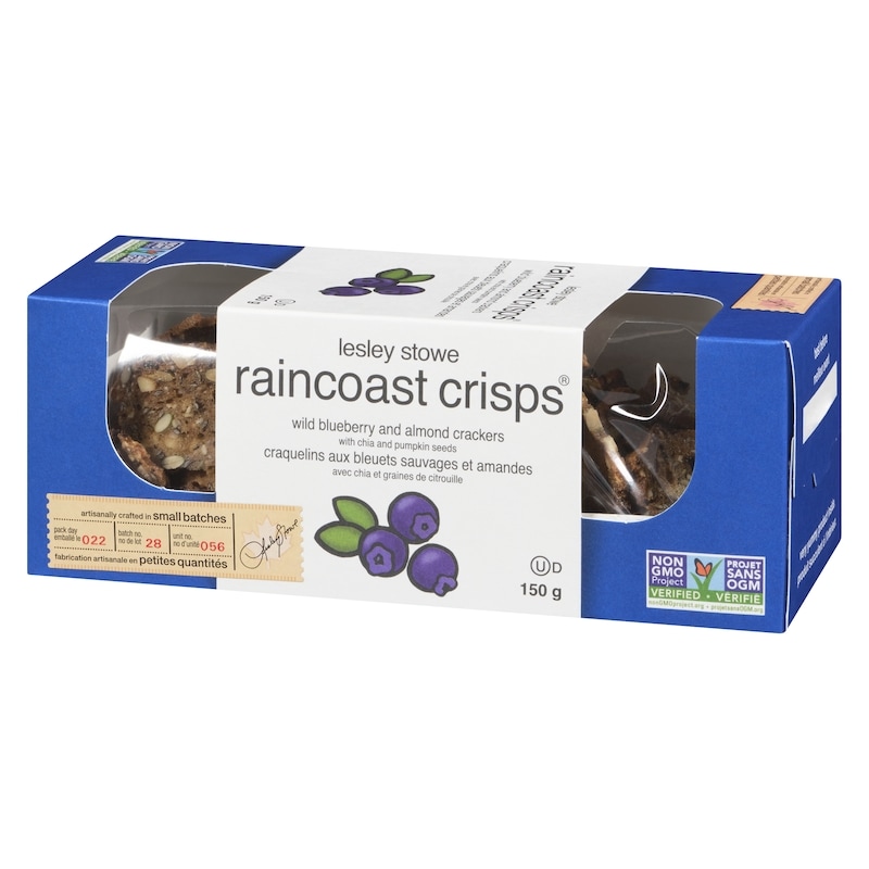 Raincoast Crisps Wild Blueberry And Almond Crackers With Chia And Pumpkin Seeds