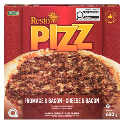 Begin Pizza resto bacon fromage 690 g, 0,87 $/100g