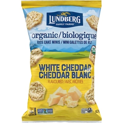 Lundberg Rice Cake Minis White Cheddar Flavoured Organic 142 g, $5.28/100g