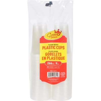 Crown Prince Gobelets en plastique clair lourd 266 ml 80x1.0 ea, 0,06 $/1ch