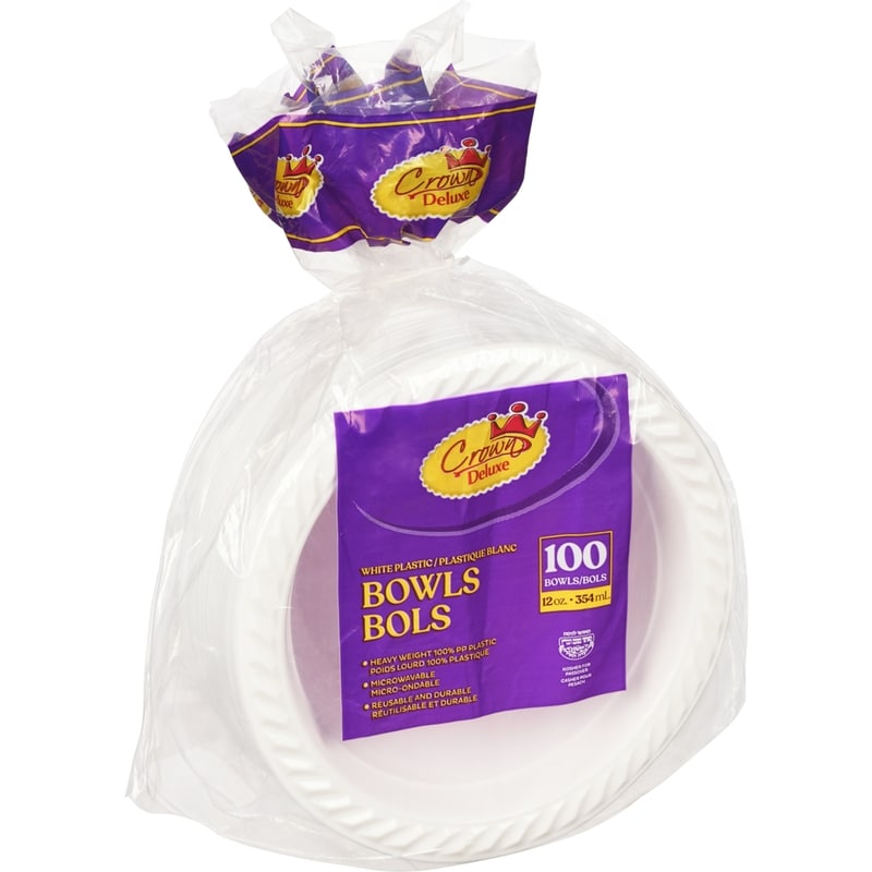 Kosher Bowls White Plastic