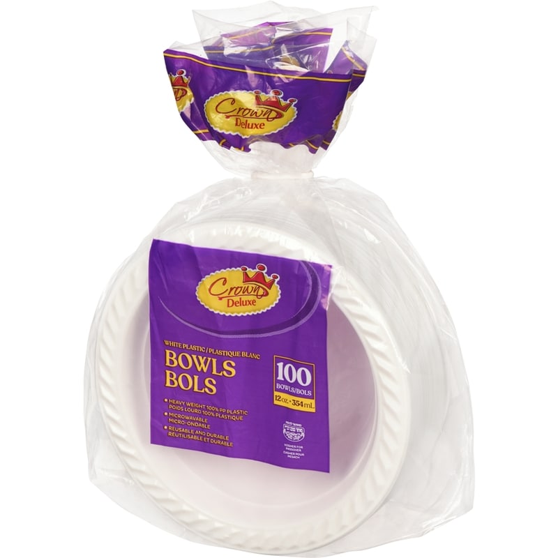 Kosher Bowls White Plastic