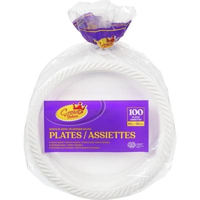 Crown Prince Assiettes plastique blanc casher 100x1.0 ea, 0,18 $/1ch