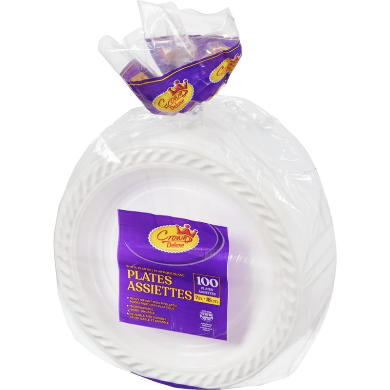 Plates White Plastic