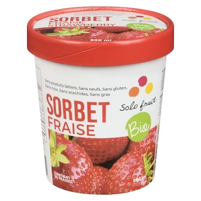 Solo Fruits   Sorbet aux fraises solf bio 500 ml, 1,40 $/100ml