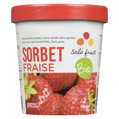 Sorbet aux fraises solf bio