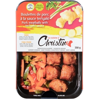 La cuisine à Christine BOULETTES PORC SCE TERIYAKI 350 g, 3,43 $/100g