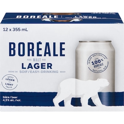 Boréale Lager bière (Pièce d’identité requise au moment du ramassage) 12x355.0 ml, 0,49 $/100ml