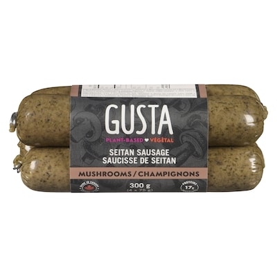 Gusta Saucisse de seitan champignons 300 g, 2,66 $/100g